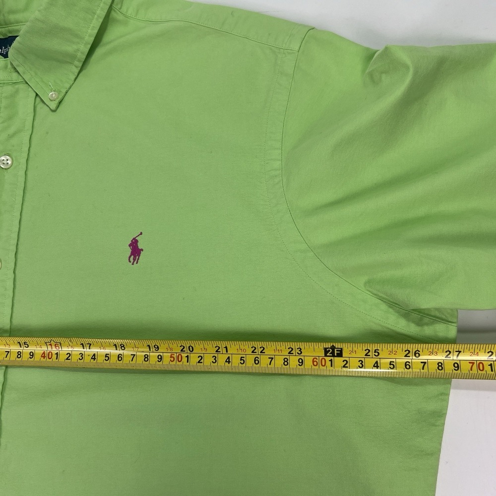 Vtg Polo Ralph Lauren Men's XL Button Down Shirt Lime Green Pink Pony Preppy Y2K - Picture 11 of 13
